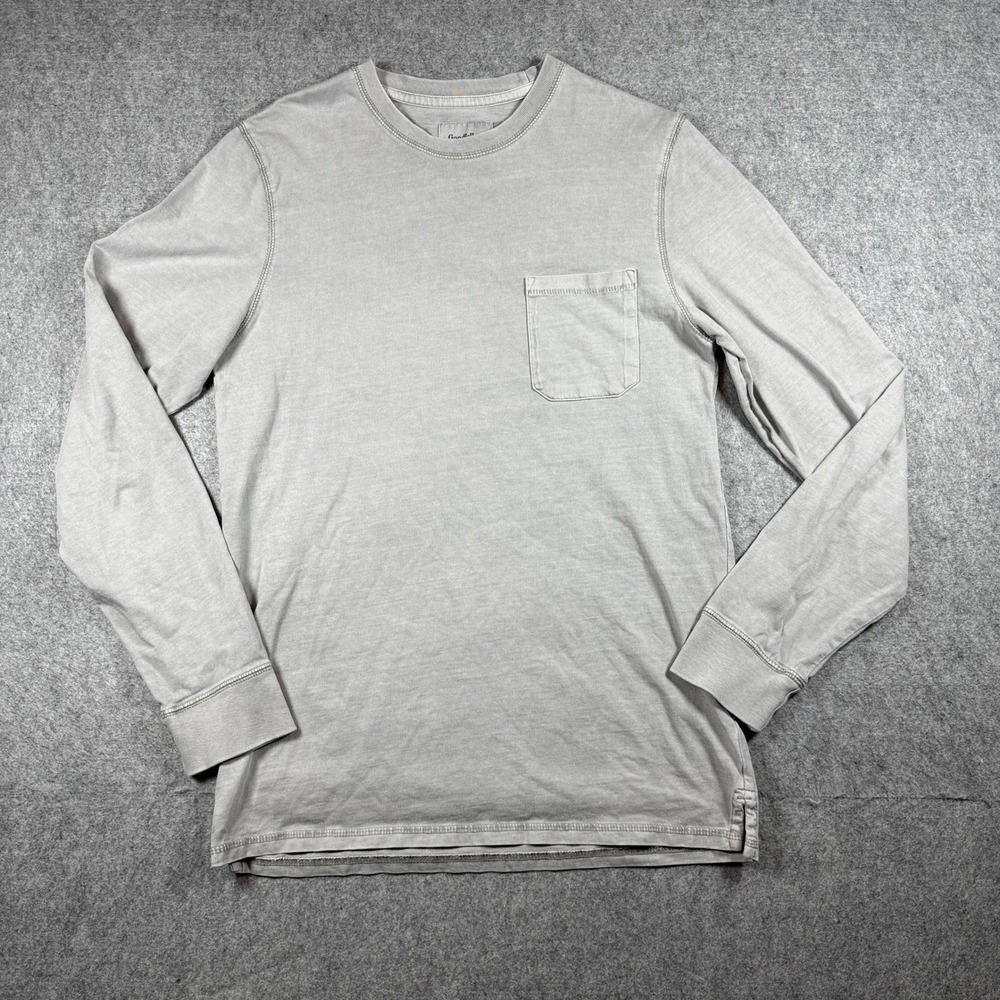 Goodfellow & Co Mens Standard Fit Long Sleeve Pocket T Shirt Medium Gray Cotton